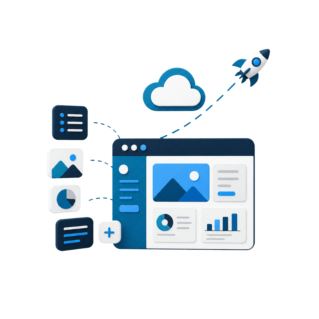 Des modules d'interface formant une application SaaS