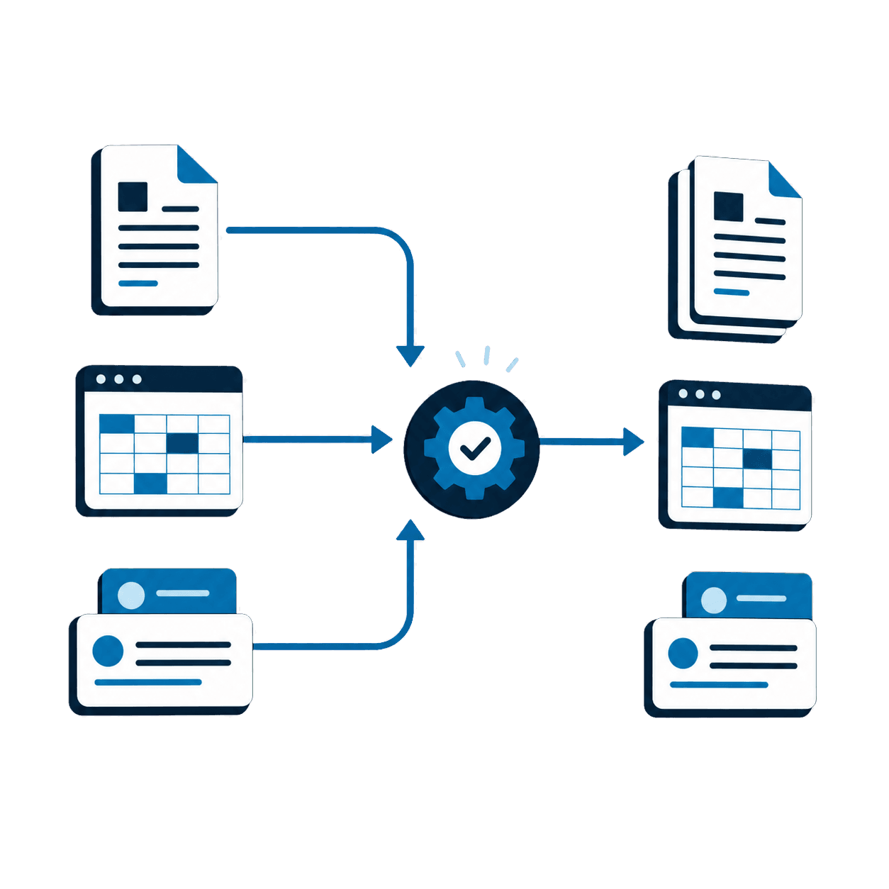 Des documents et des données circulant dans un workflow automatisé
