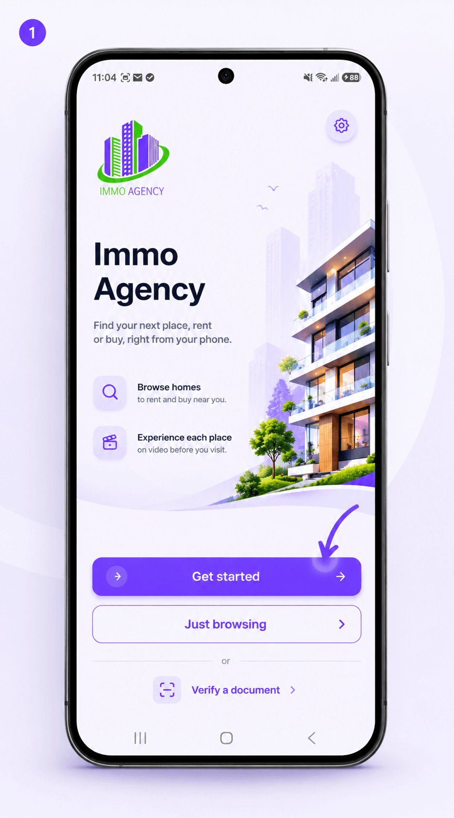 Écran 1 de l'application mobile Immo-Manager