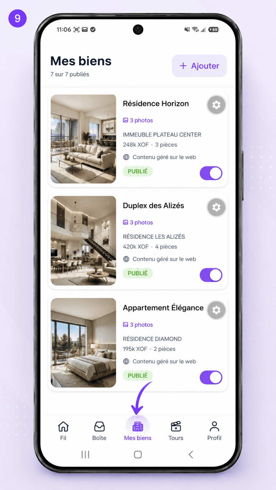 Écran 9 de l'application mobile Immo-Manager